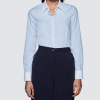 Women's Executive End On End Semi Fitted Shirt With White Collar - Single Cuffs
